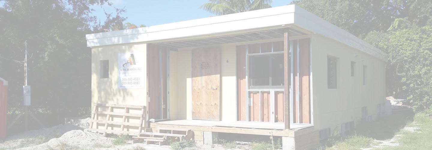 Container house construction front view